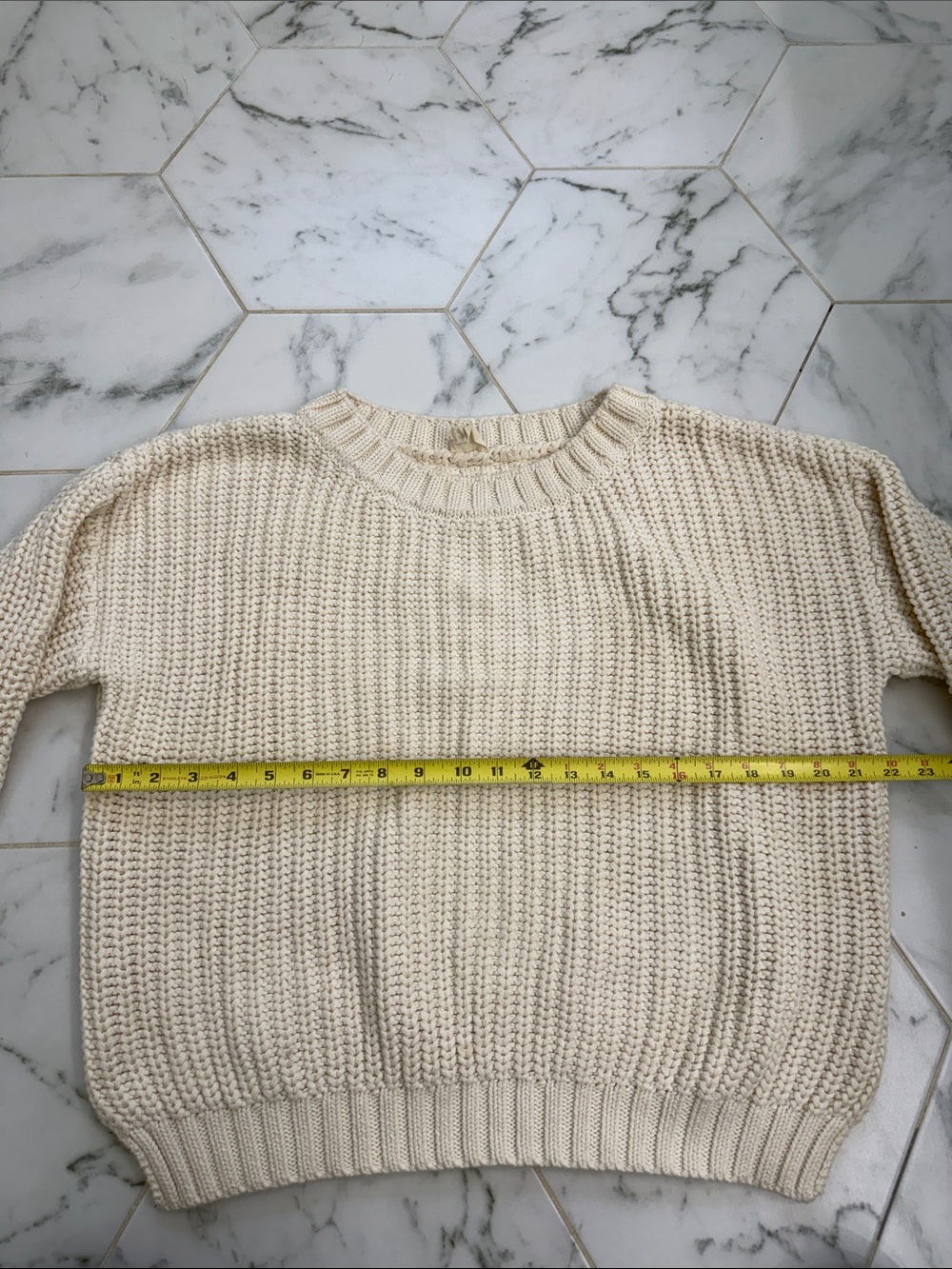 Marea Chunky Knit Crewneck Beach Sweater - Women M - Picture 4 of 6